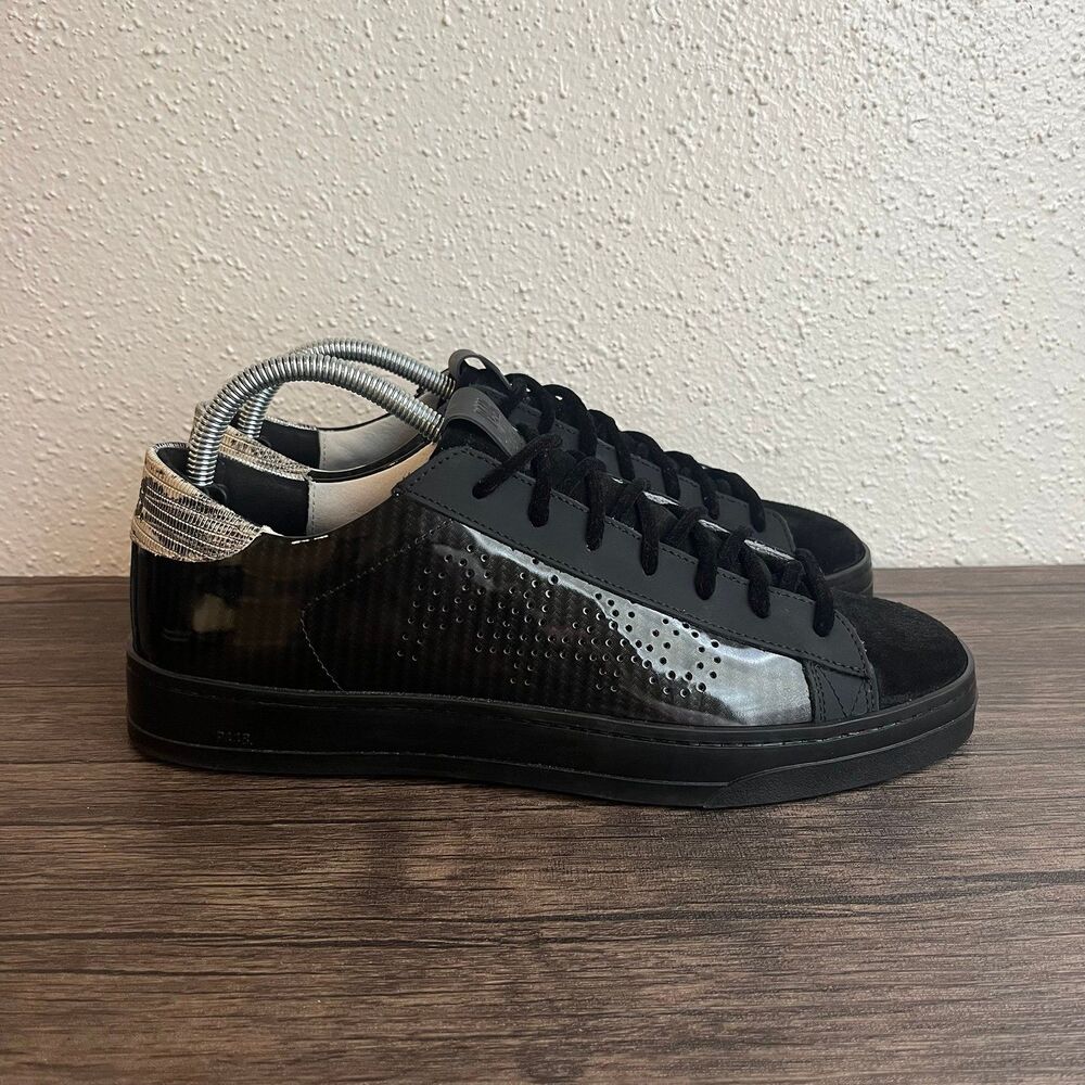 P448 John Low Top Sneakers Casual Dark Black Mens Size 43 / 9 US